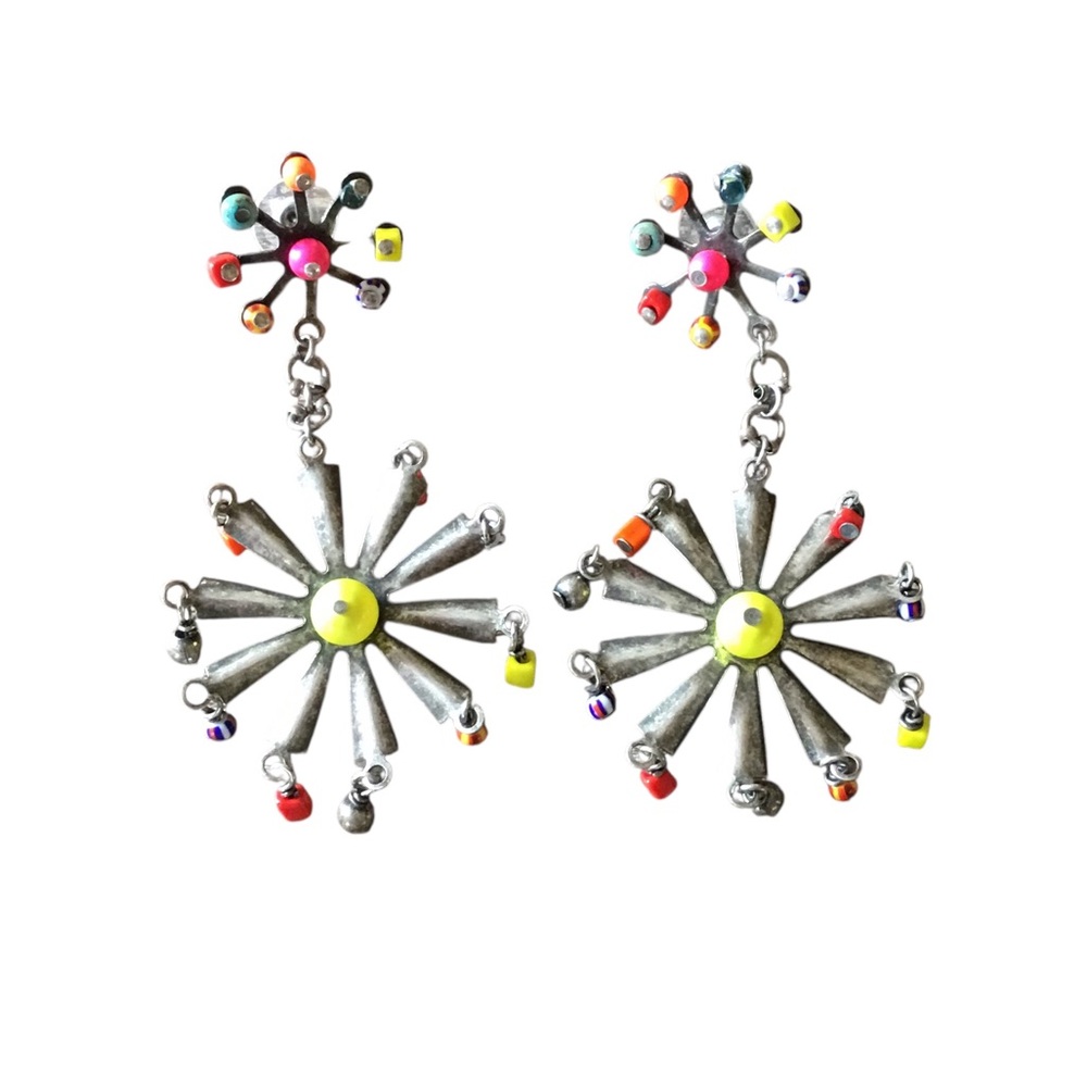 DANNIJO Pinwheel Statement Neon Earrings
